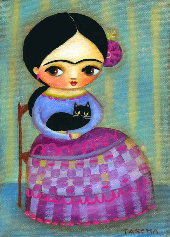 Frida and a kitten, the Canadian Tascha .